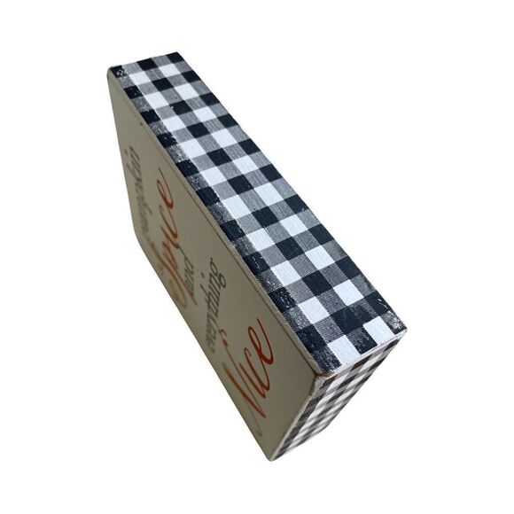 Pumpkin Spice Season Whitewashed Distressed Wood Sign Quill to Paper NWT - Picture 4 of 7